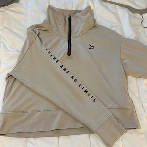 Women's Beige Quarter-Zip Sweatshirt